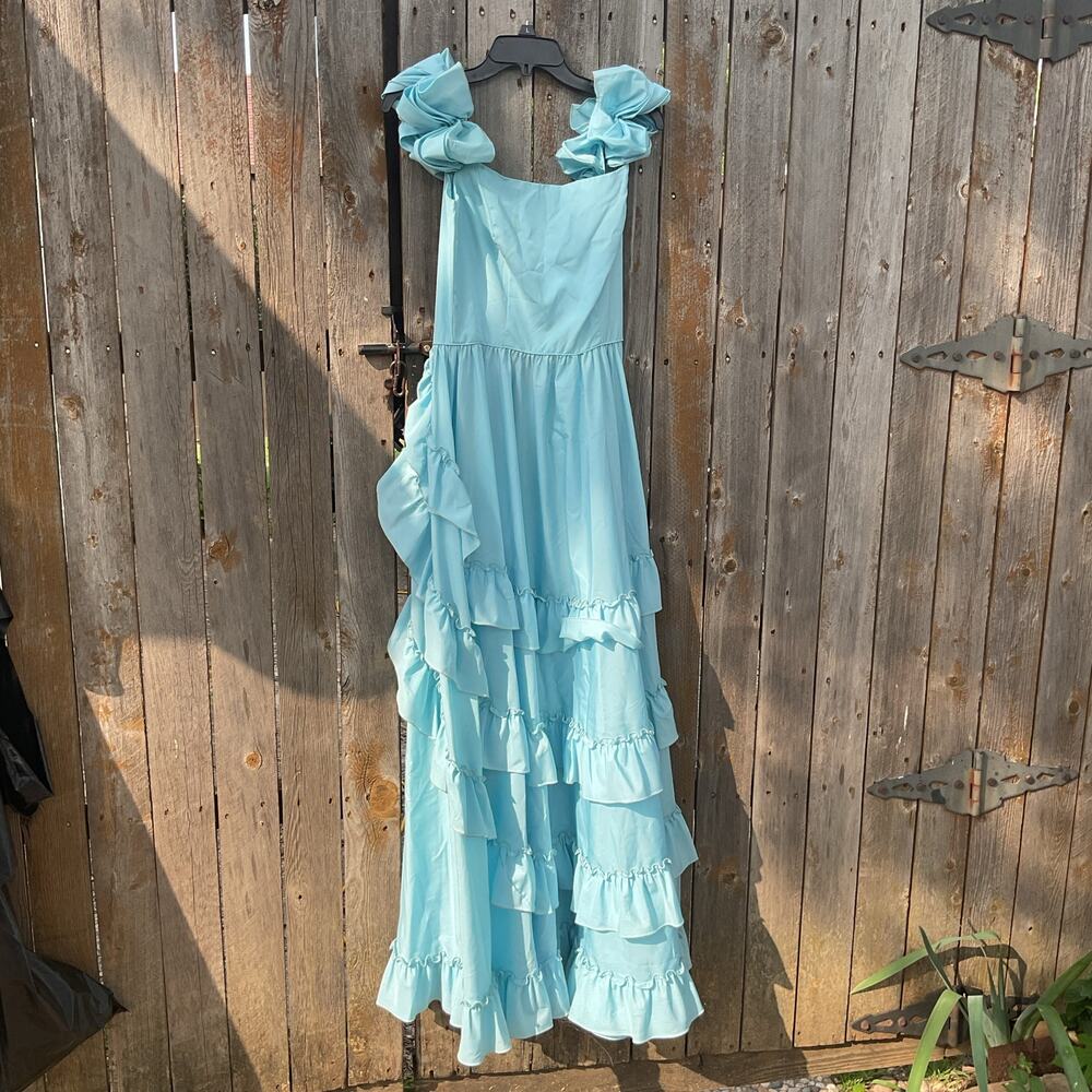 VINTAGE 1982 Light Blue Prom Dress - Sz 11
